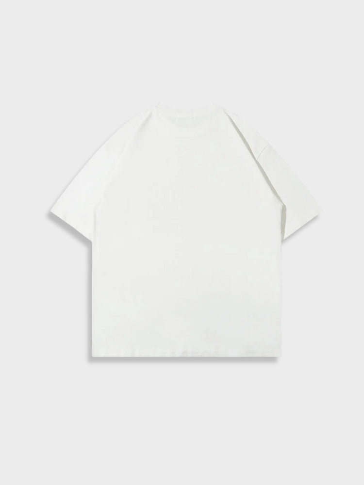 WHITE T-SHIRT WITH STAR GRAPHIC FOR STARRY NIGHT SKY ENTHUSIASTS