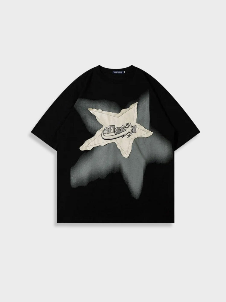 WHITE T-SHIRT WITH STAR GRAPHIC FOR STARRY NIGHT SKY ENTHUSIASTS
