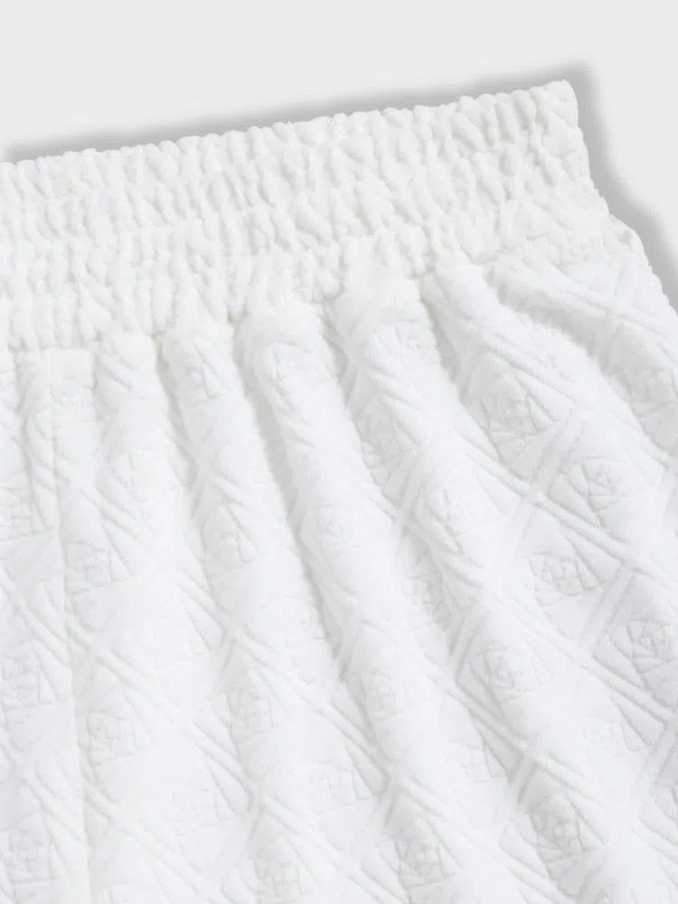 WHITE TERRY CLOTH SHORTS ELEGANT CASUAL SHORTS OFFER