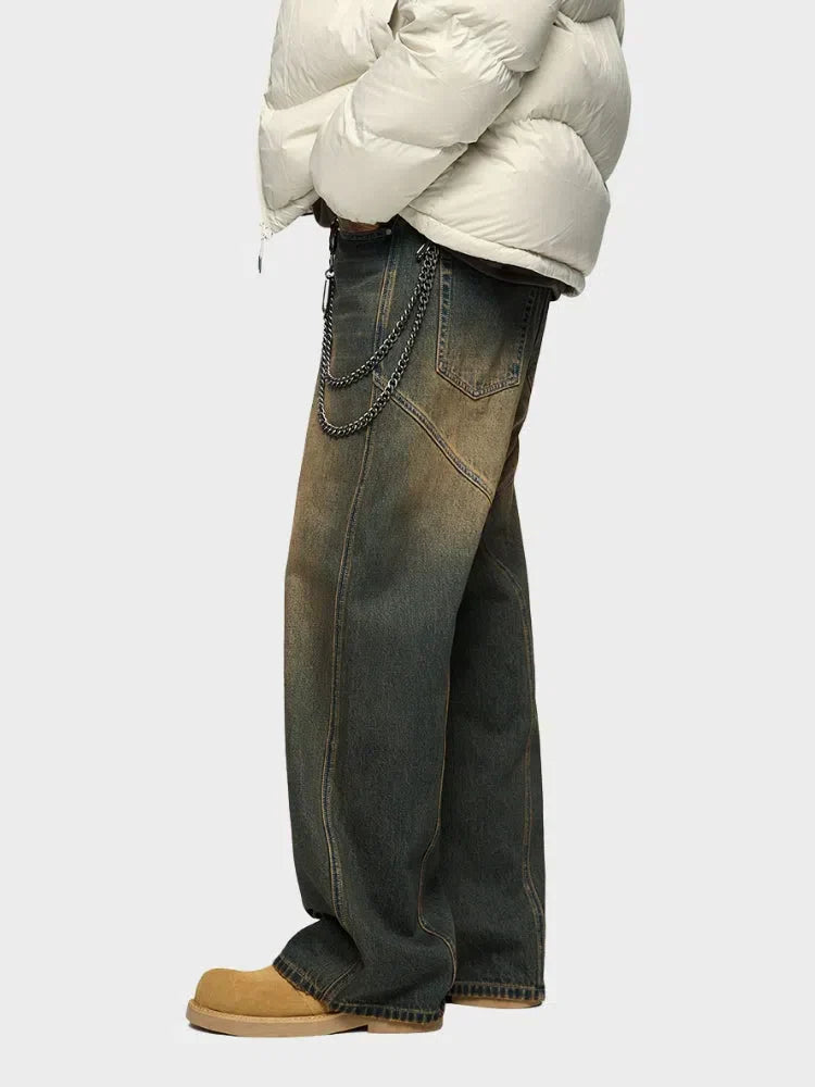 WIDE-LEG ACID-WASH JEANS UNISEX DENIM ESSENTIALS