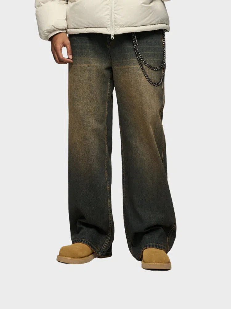 WIDE-LEG ACID-WASH JEANS UNISEX DENIM ESSENTIALS