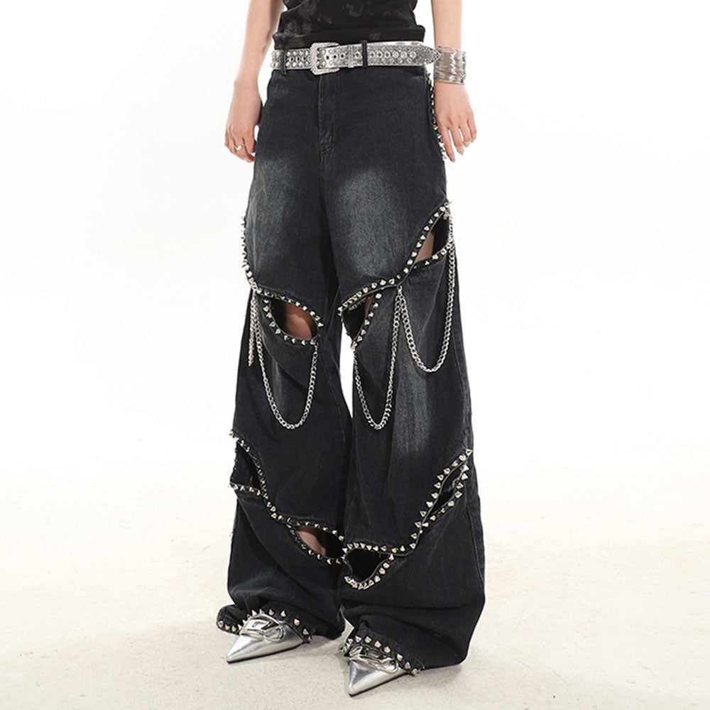 WIDE-LEG JEANS FOR URBAN EDGE AND CASUAL OUTINGS WITH MODEL BEHAVIOR CHAIN