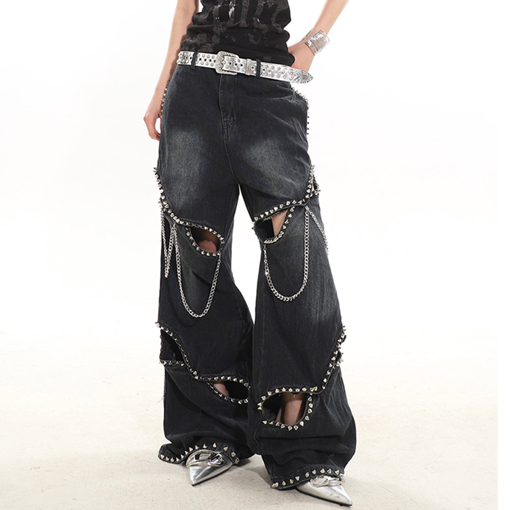 WIDE-LEG JEANS FOR URBAN EDGE AND CASUAL OUTINGS WITH MODEL BEHAVIOR CHAIN