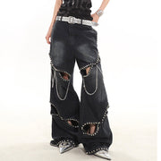 WIDE-LEG JEANS FOR URBAN EDGE AND CASUAL OUTINGS WITH MODEL BEHAVIOR CHAIN