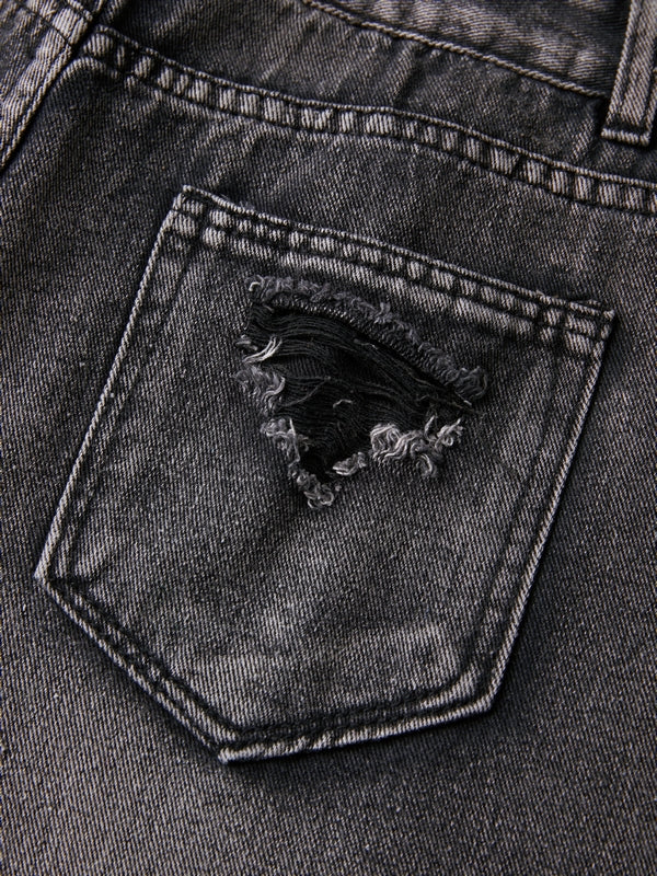 WIDE-LEG JEANS - RIPPED GRAY VINTAGE APPEAL FOR EFFORTLESS STREET STYLE