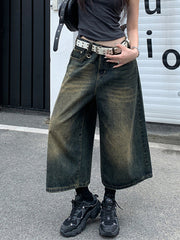 WIDE LEG JEANS WITH STUDDED BELT - WIDE LEG CUT STYLE