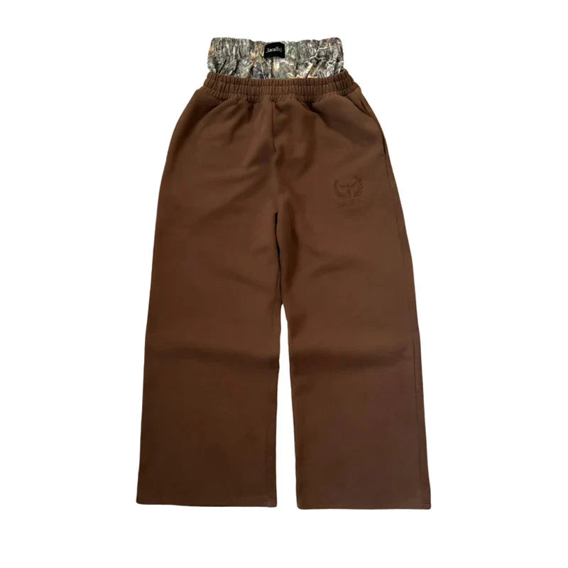 WIDE-LEGGED SWEATPANTS SET - Y2K RETRO DOUBLE-WAISTED STYLE