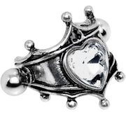 16G 1/2 Clear Gem Queen of Hearts Cuff Cartilage Earring