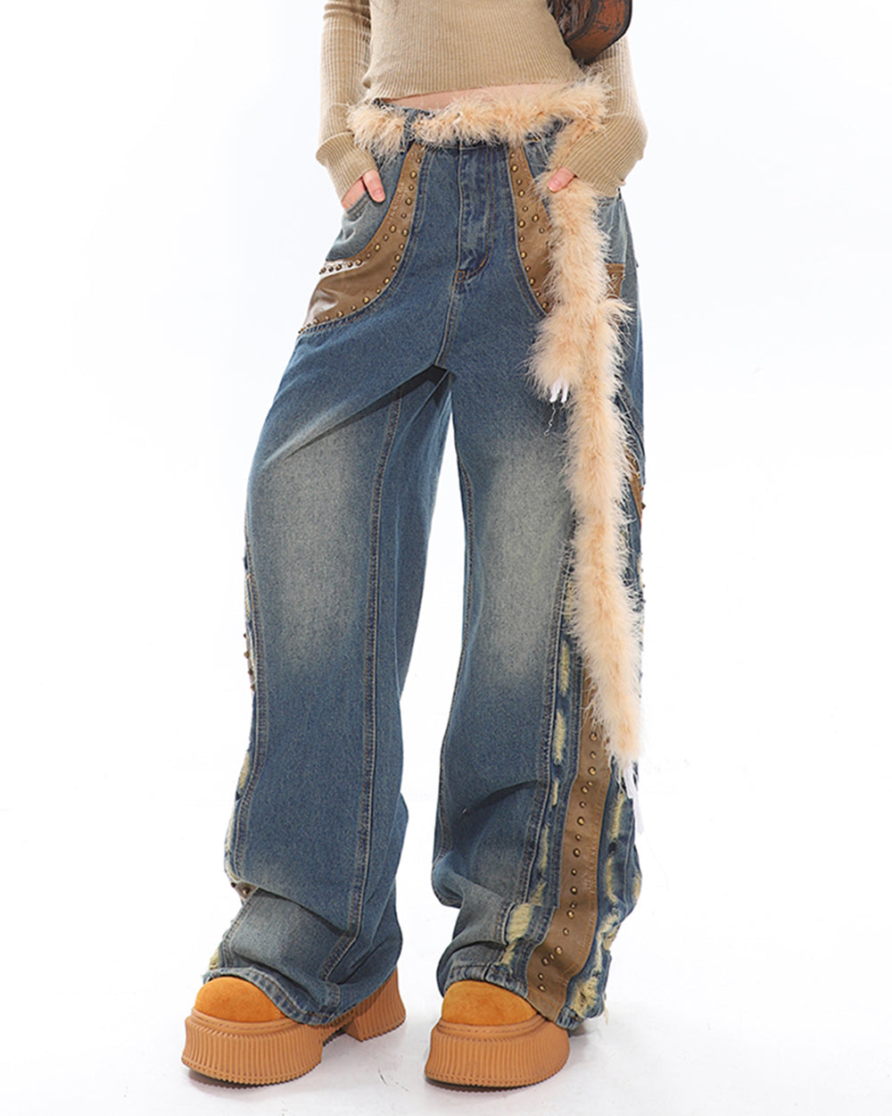 WILD WEST HERITAGE DISTRESSED DENIM WITH WESTERN-INSPIRED DETAILS