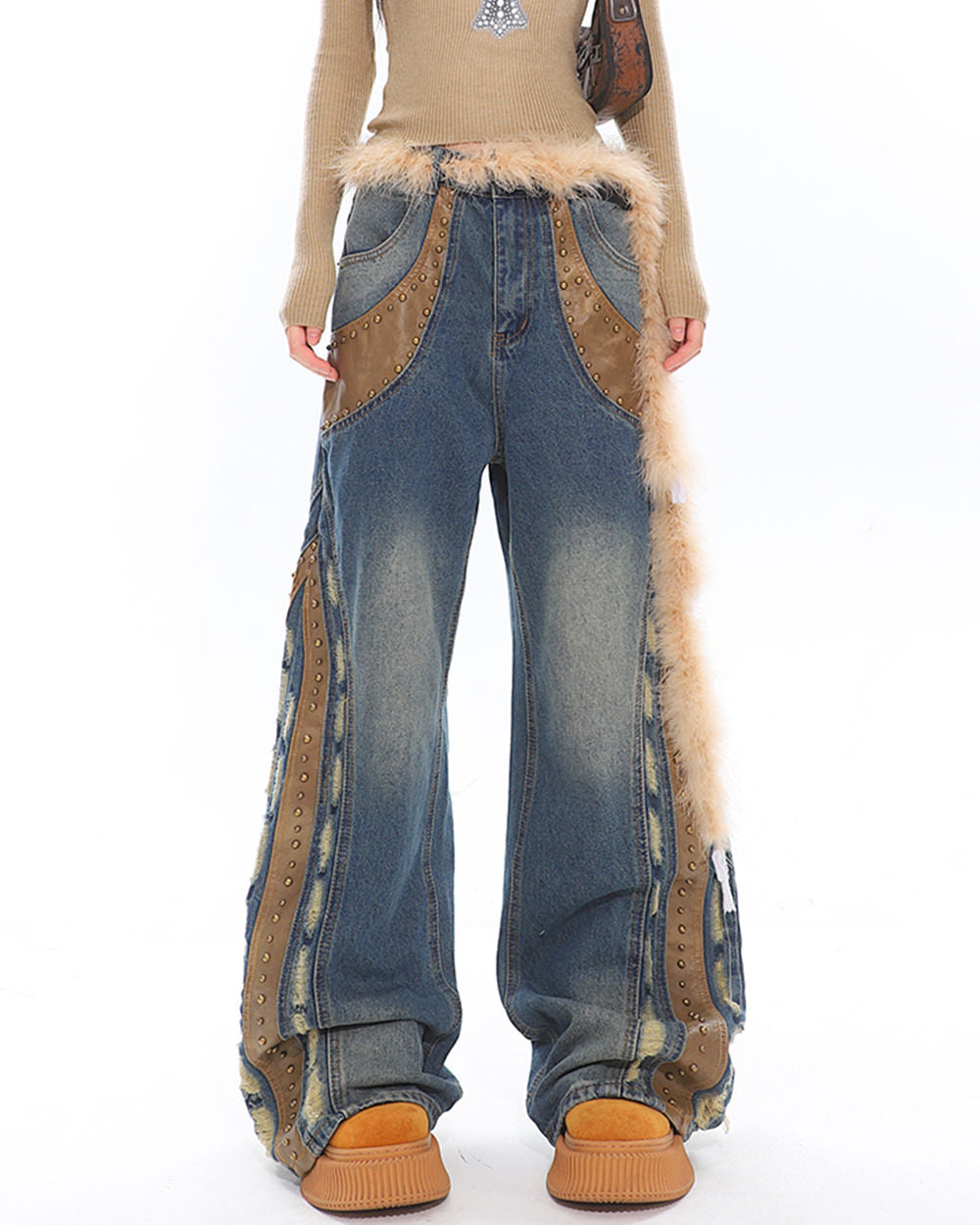WILD WEST HERITAGE DISTRESSED DENIM WITH WESTERN-INSPIRED DETAILS