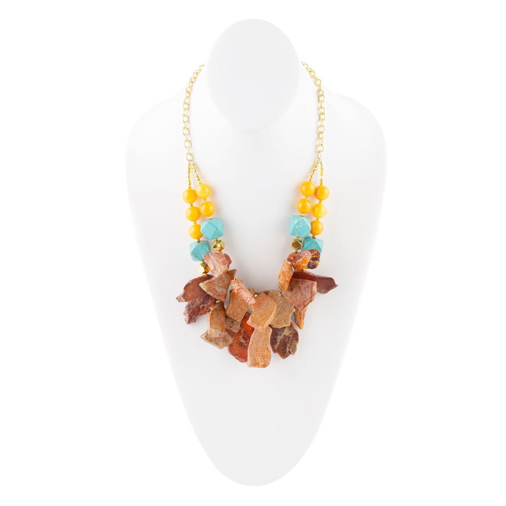 Windswept Double Strand Slab Necklace