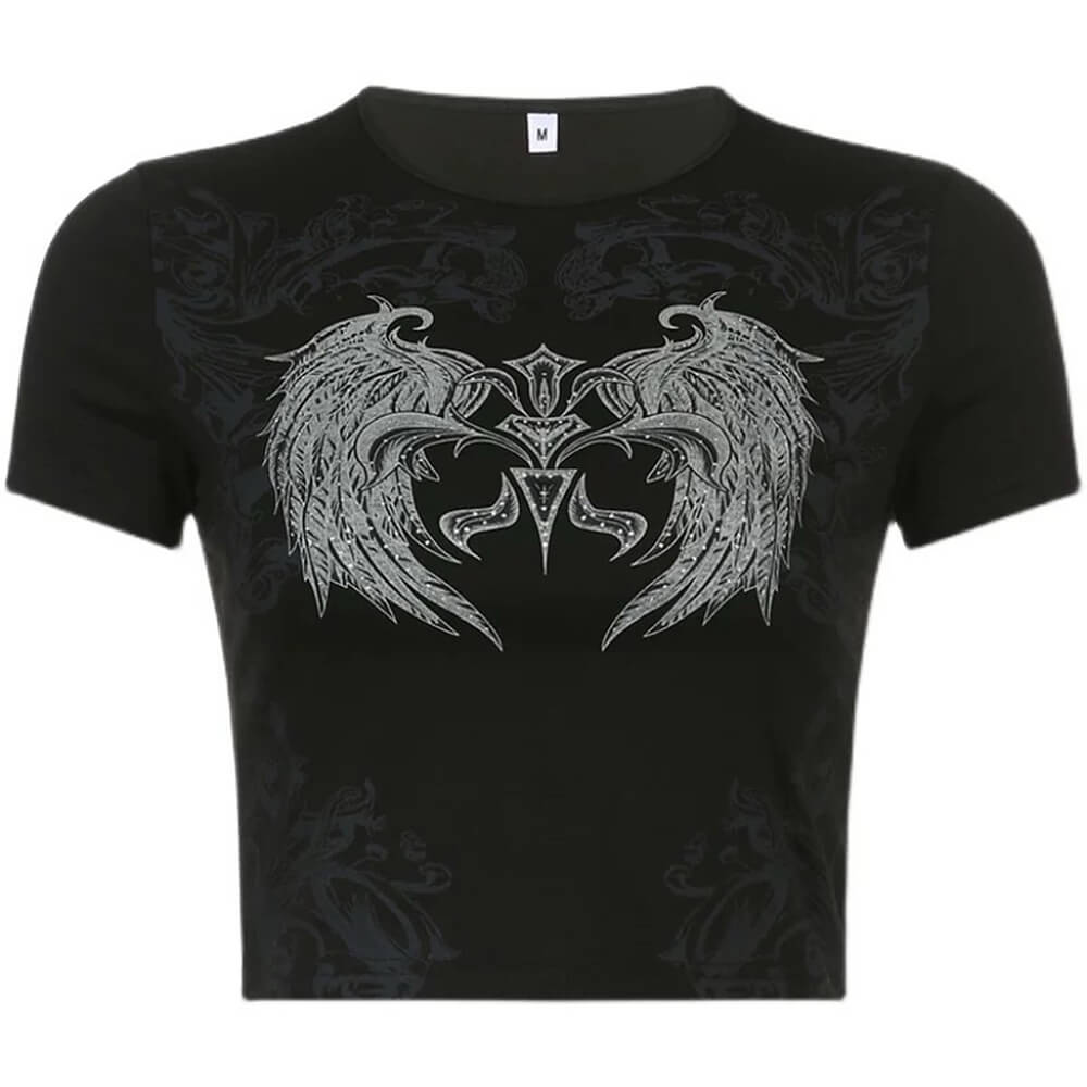 WINGED GRAPHIC CROP TOP AESTHETIC ANGEL WINGS