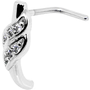 18G Clear CZ Swish Faux Hoop L Shaped Nose Ring