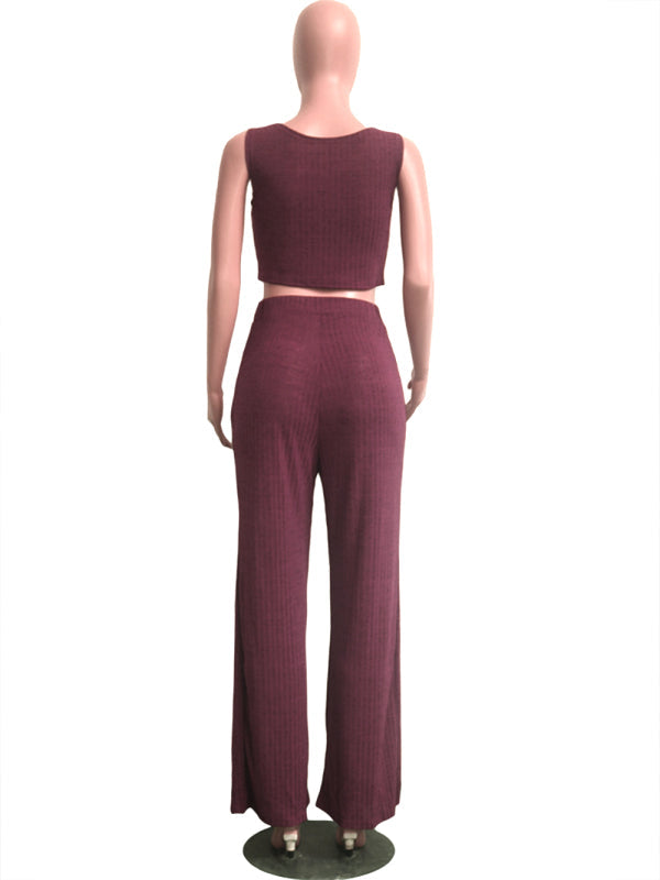 Women’S Autumn And Winter Fashion Sexy Pit Strip Set