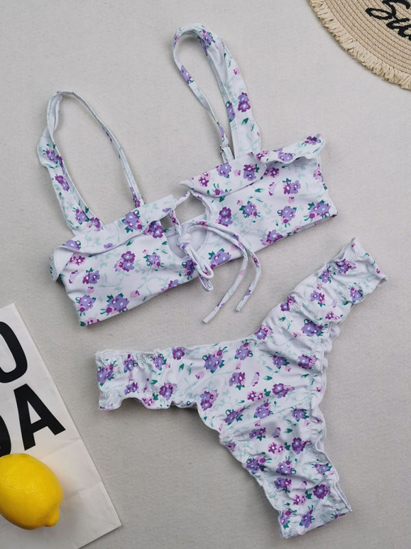 Women’s beach lace suspender sexy two-piece bikini