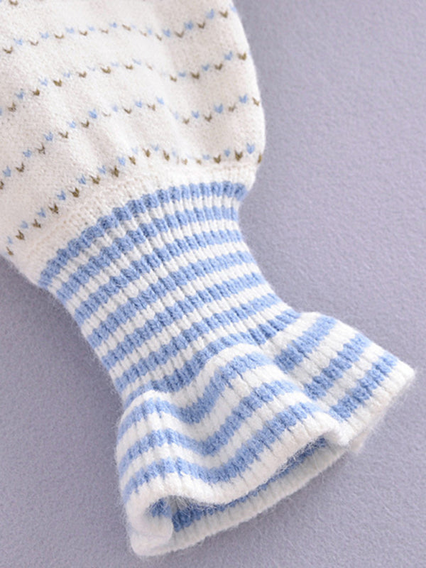 Women’s bow round neck button-down knitted cardigan