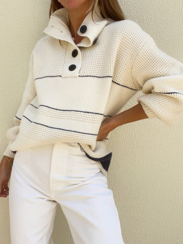 Women’s Button-Up Knitted Casual Sweater