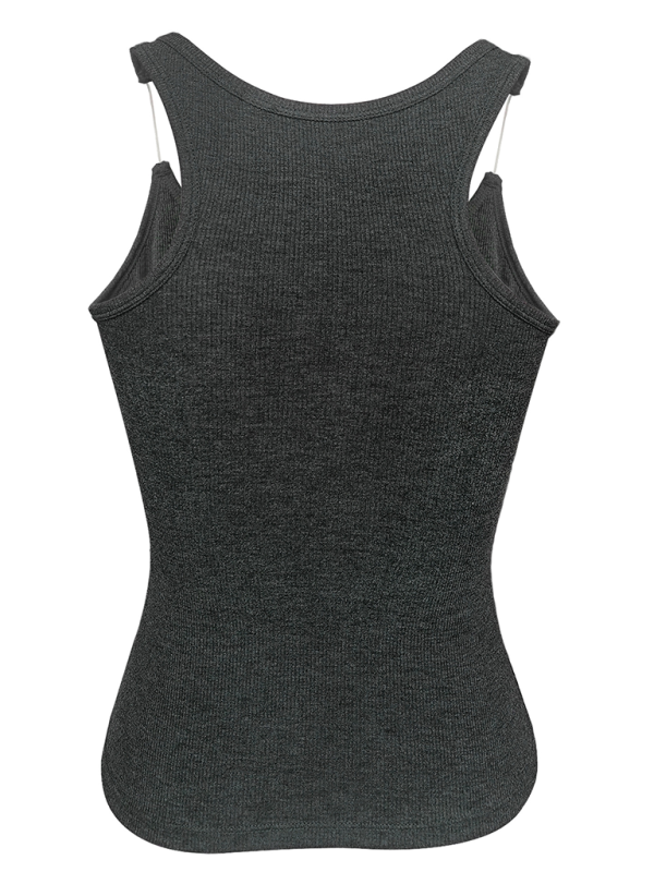 Women’s Camisole with Padded Ribbed Knit Top