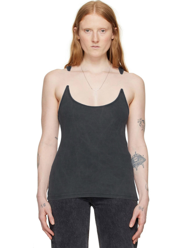 Women’s Camisole with Padded Ribbed Knit Top