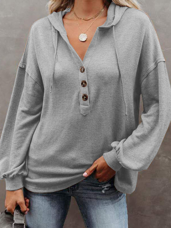 Women’s Cardigan Hoodie Casual Loose Solid Color Sweatshirt