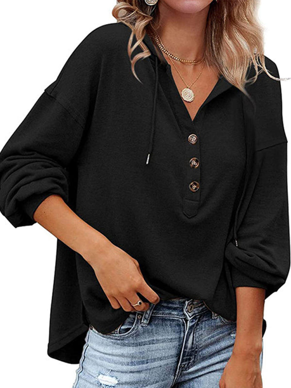 Women’s Cardigan Hoodie Casual Loose Solid Color Sweatshirt