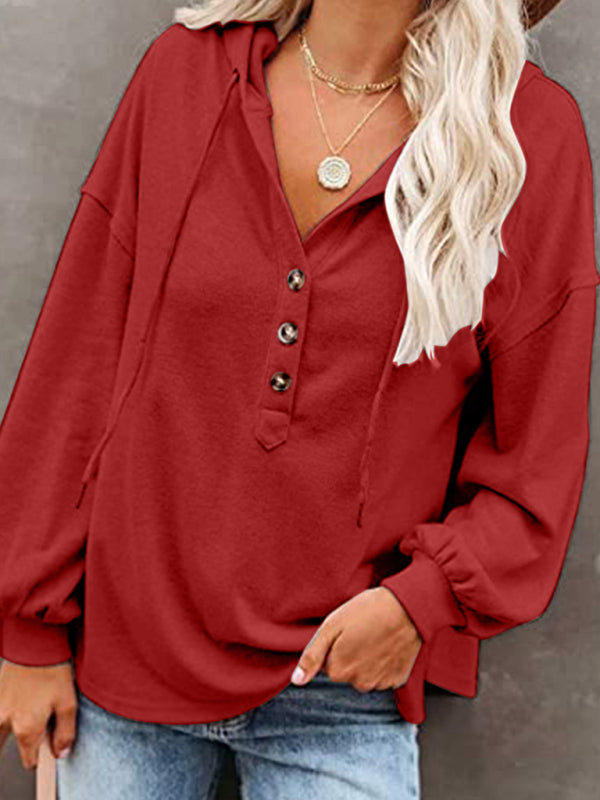 Women’s Cardigan Hoodie Casual Loose Solid Color Sweatshirt