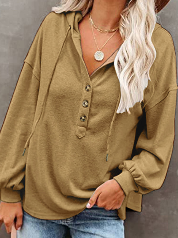 Women’s Cardigan Hoodie Casual Loose Solid Color Sweatshirt