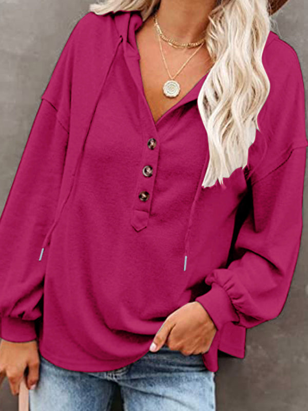 Women’s Cardigan Hoodie Casual Loose Solid Color Sweatshirt