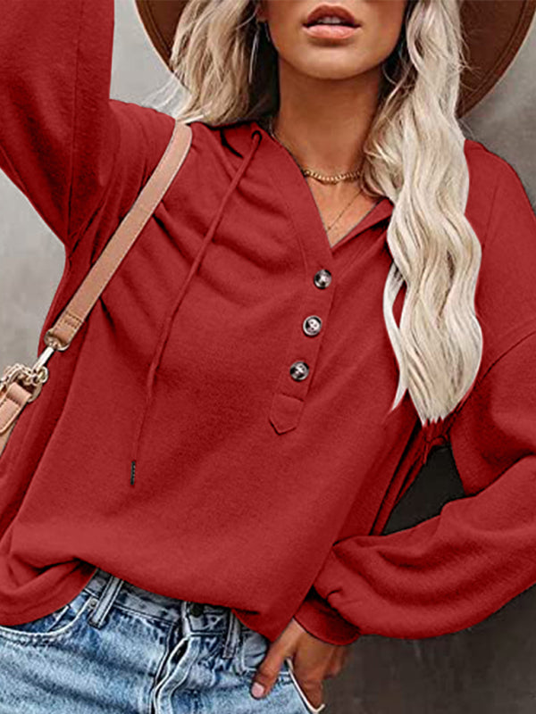 Women’s Cardigan Hoodie Casual Loose Solid Color Sweatshirt