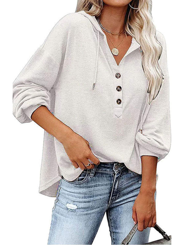 Women’s Cardigan Hoodie Casual Loose Solid Color Sweatshirt