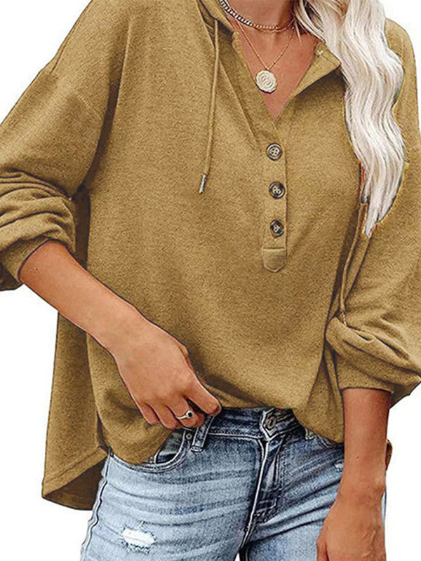 Women’s Cardigan Hoodie Casual Loose Solid Color Sweatshirt