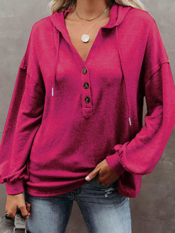 Women’s Cardigan Hoodie Casual Loose Solid Color Sweatshirt