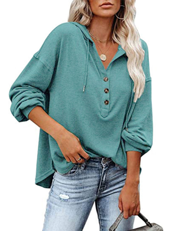 Women’s Cardigan Hoodie Casual Loose Solid Color Sweatshirt