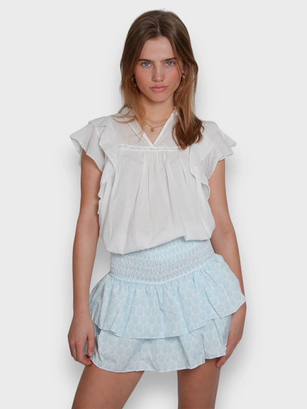 Women’s casual cake skirt striped print short skirt Y2k hot girl skirt - Clear blue / S