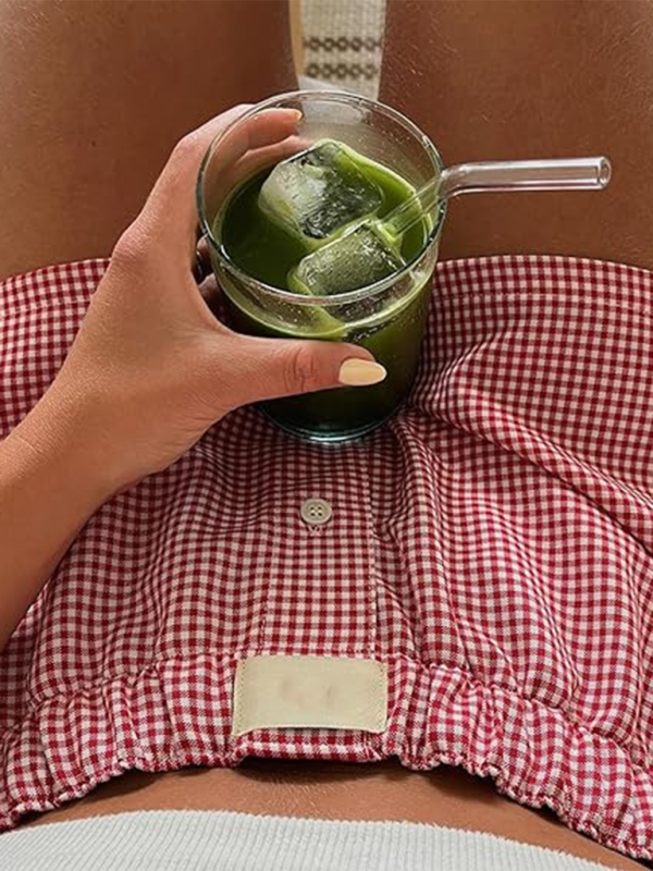 Women’s Casual Comfort High Waist Loose Wide Leg Vintage Plaid Shorts