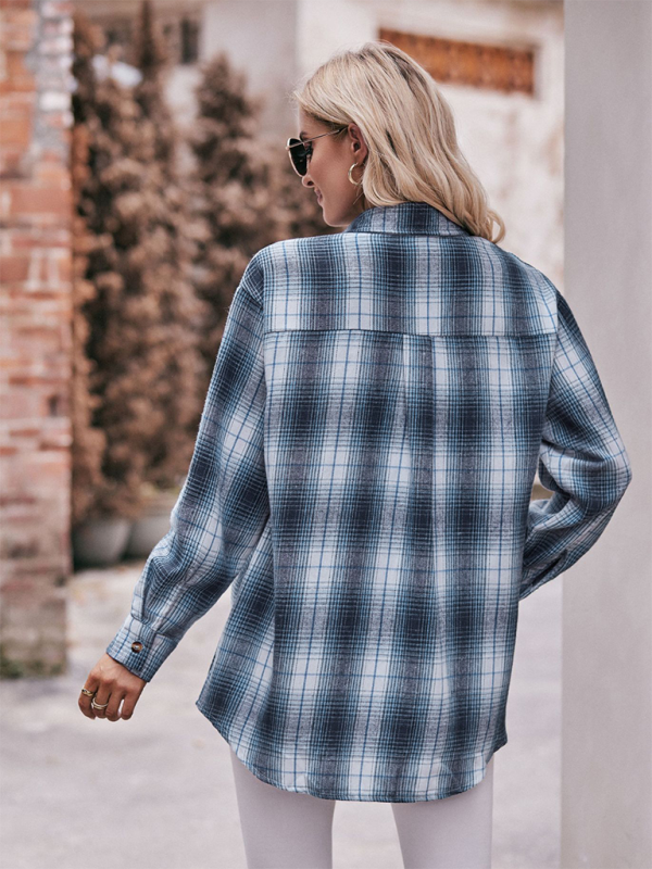 Women’s Casual Fashion Oversize Loose Plaid Shirt