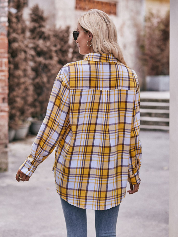 Women’s Casual Fashion Oversize Loose Plaid Shirt