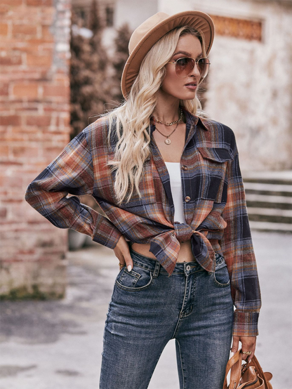 Women’s Casual Fashion Oversize Loose Plaid Shirt