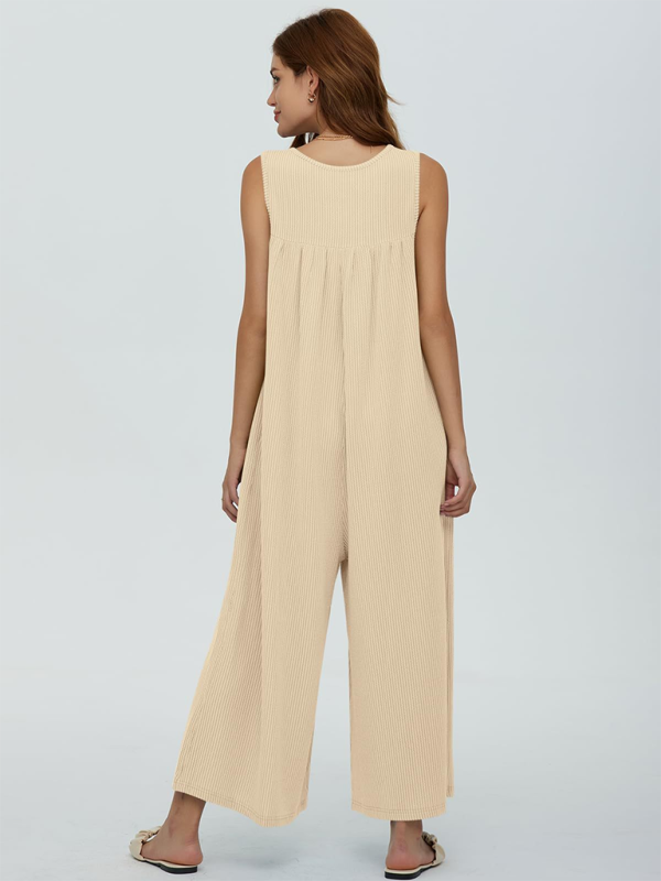 Women’s casual pocket button jumpsuit