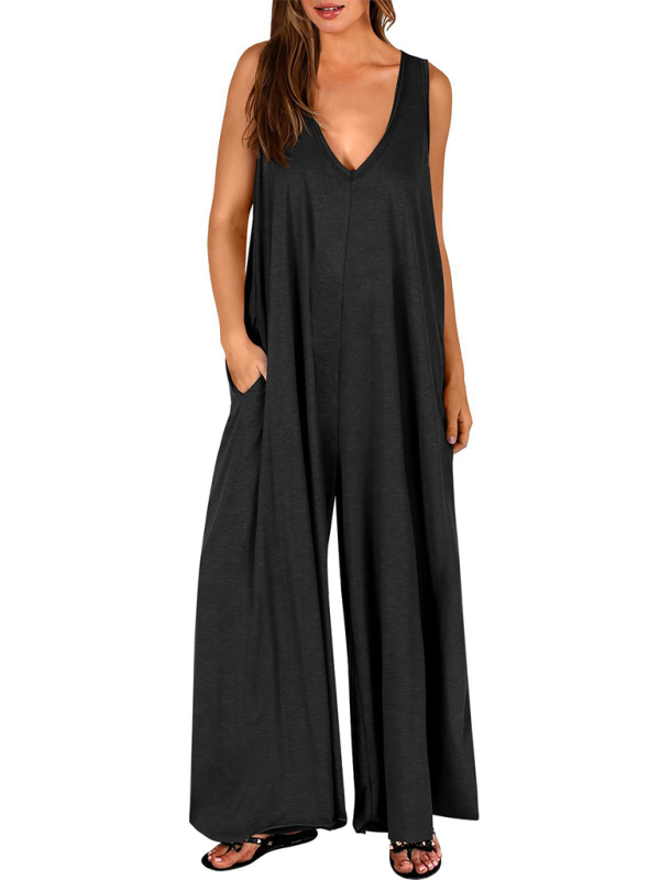 Women’s casual pocket thin jumpsuit