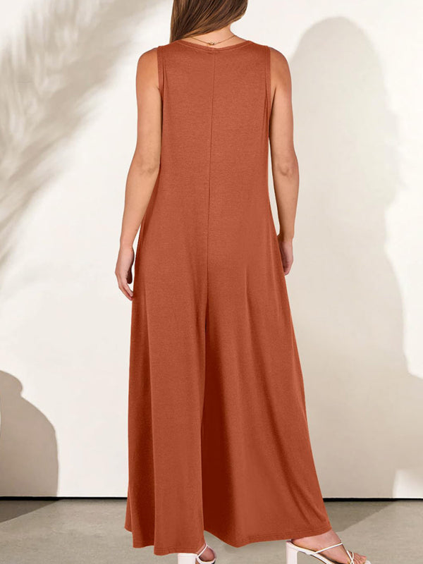Women’s casual pocket thin jumpsuit