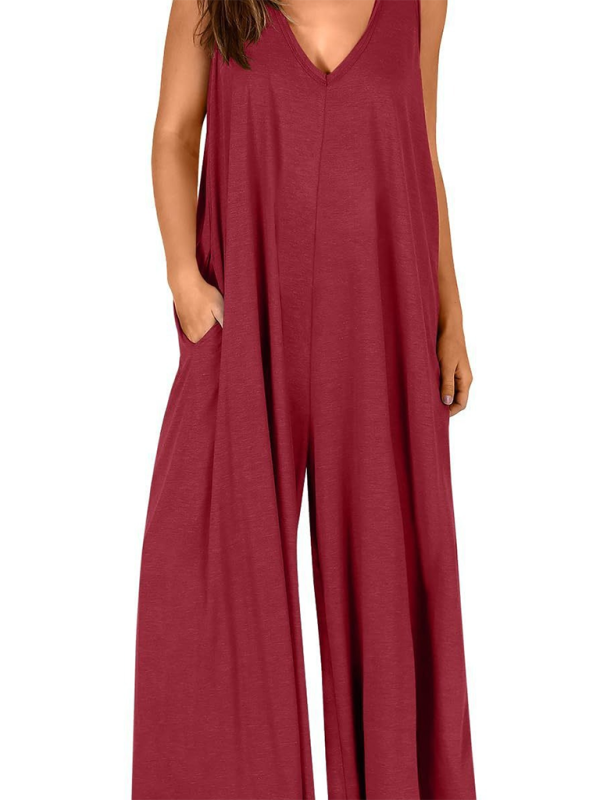 Women’s casual pocket thin jumpsuit
