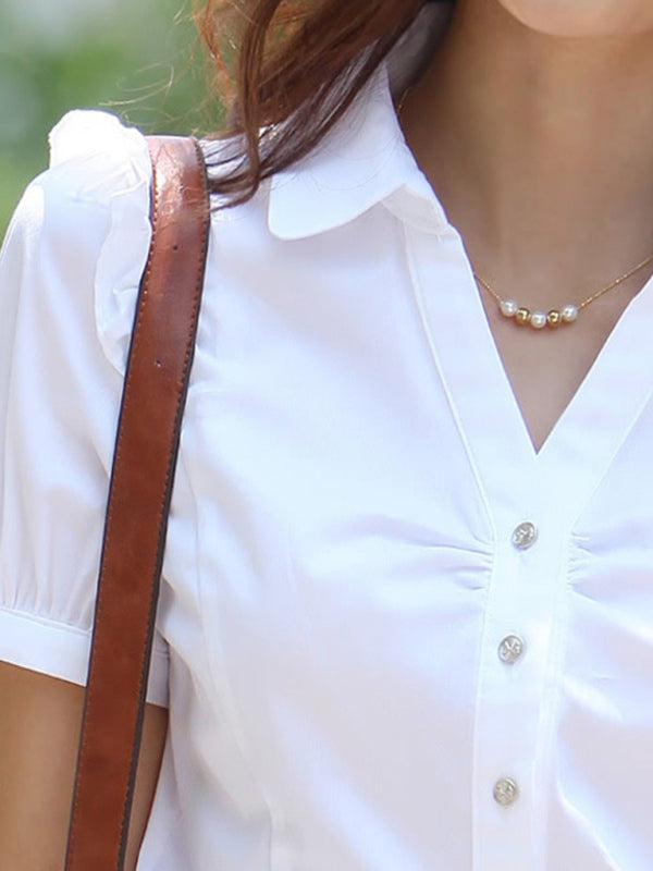 Women’s casual short-sleeved shirt professional workwear