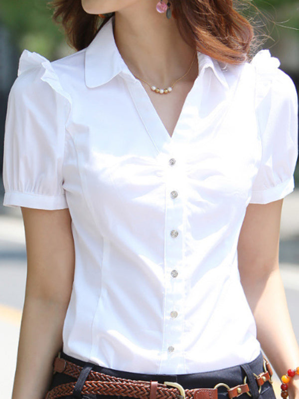 Women’s casual short-sleeved shirt professional workwear