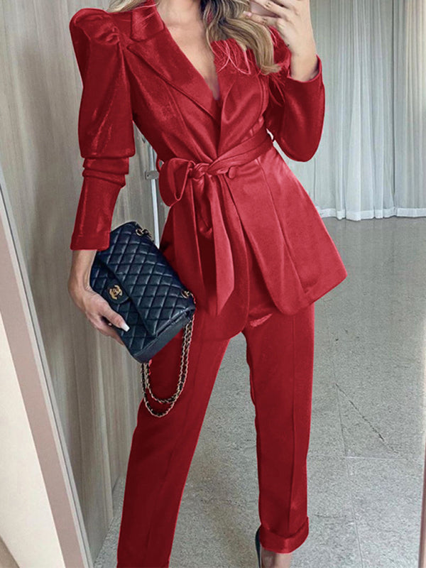 Women’s Chic Tailored Long Sleeve Blazer Set