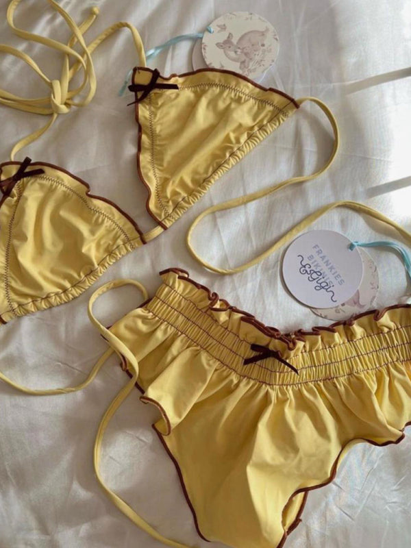 Women’s Cute Bow High Waist String Bikini