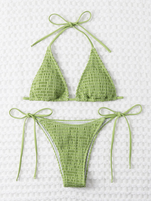 Women’s Elastic wrap suspenders sexy lace-up two-piece bikini