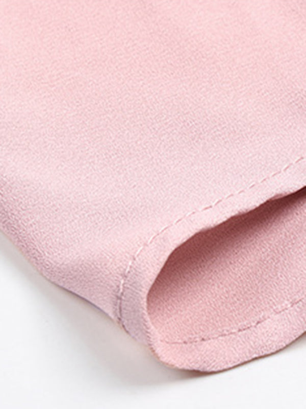 Women’s Elegant Lace Stand Collar Puff Sleeve Shirt