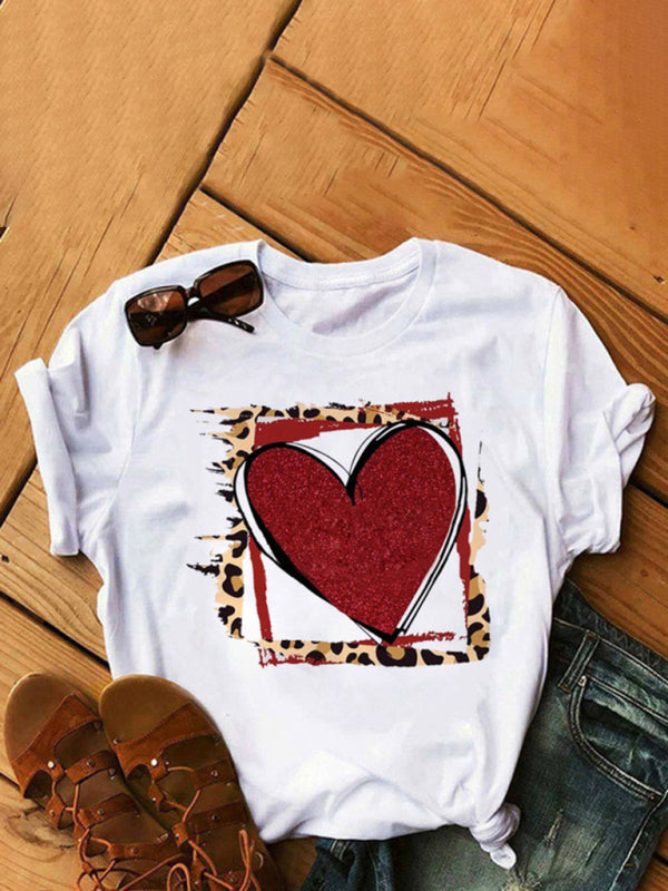 Women’s Fashion Casual Lip Print Women’s Short Sleeve T-Shirt - Pattern4 / S