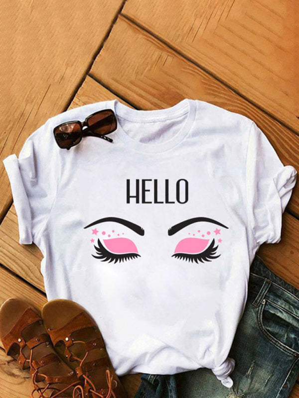 Women’s Fashion Casual Lip Print Women’s Short Sleeve T-Shirt - Pattern6 / S